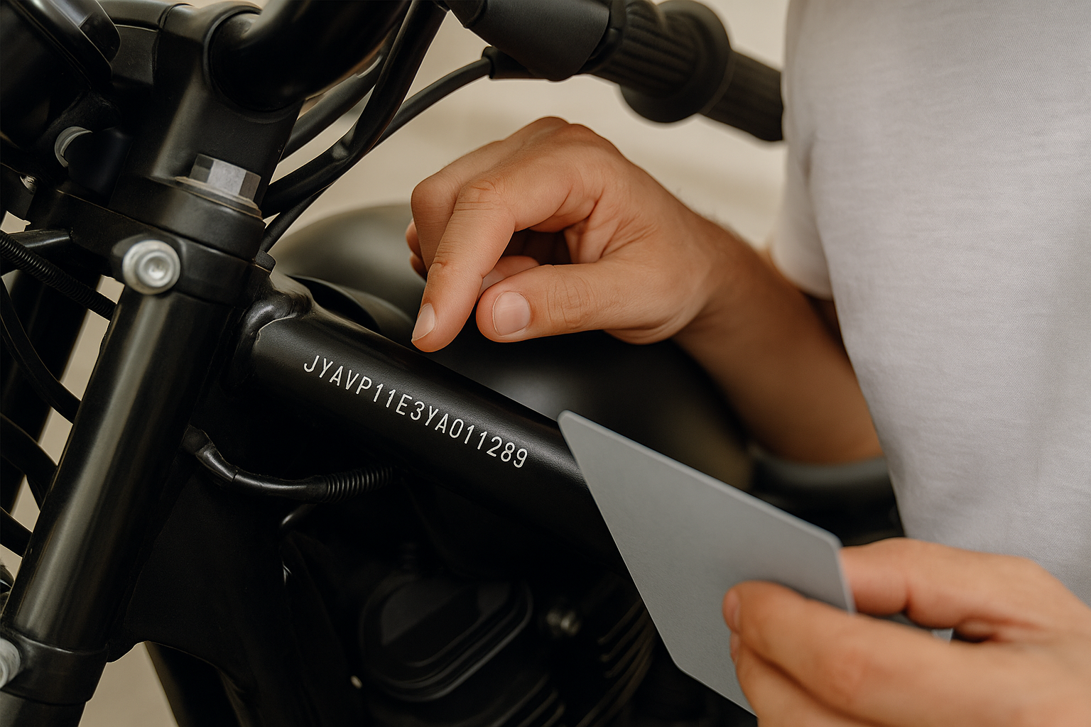 Typical VIN location on steering head